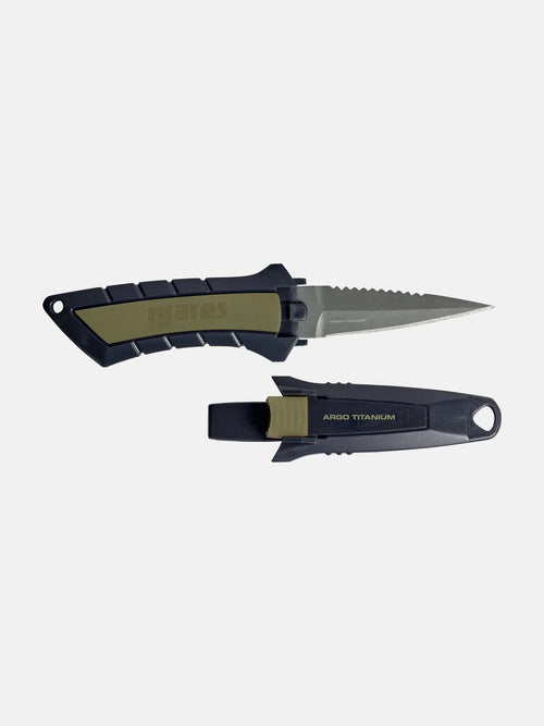 ARGO TITANIUM Dive Knife, Corrosion-Resistant Titanium Blade with Ergonomic Anti-Slip Handle