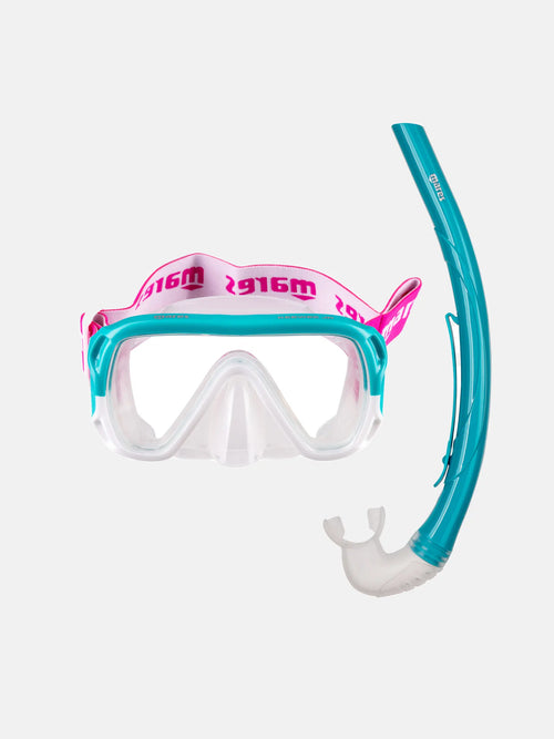 Combo KEEWEE Jr Snorkel Gear, Soft-Seal Silicone Mask and Splash-Guard Snorkel