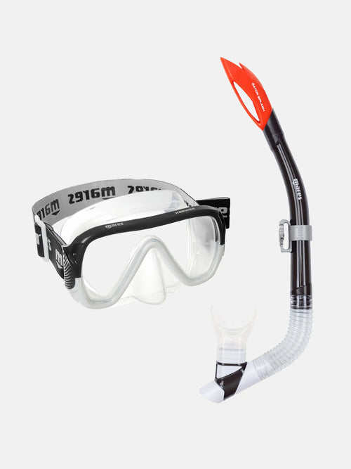 Combo KEEWEE SPLASH Snorkel Gear, Soft-Seal Silicone Mask and Splash-Protect Snorkel Design