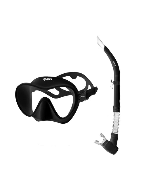 Combo TROPICAL Snorkeling Set, Premium Mask and Dry-Top Snorkel for Relaxed Diving