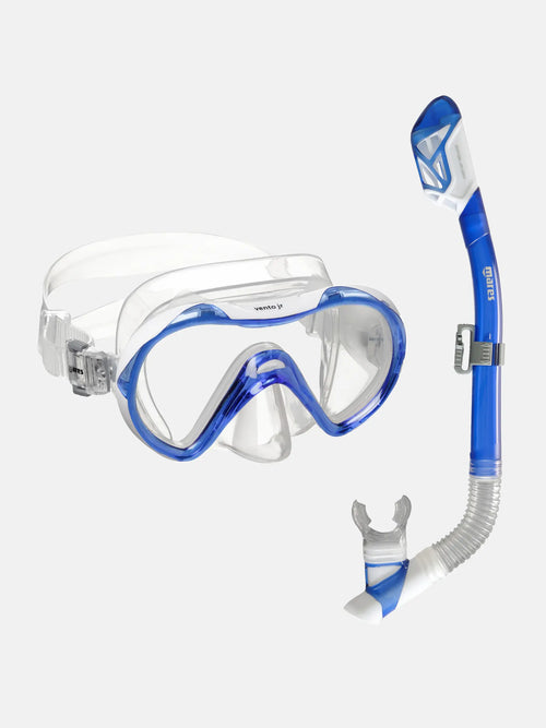 Combo VENTO JR DRY Snorkel Gear, Soft-Seal Silicone Mask and Easy-Purge Dry Snorkel