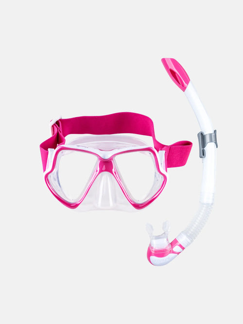 Combo WAHOO NEON Snorkeling Set, Bright Comfortable Mask and Easy-Breathe Snorkel