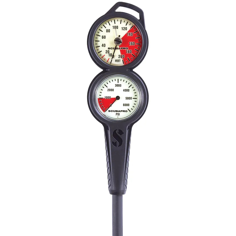 Scubapro 2-Gauge Console with Metal Compact PG & Compact DG, Dive Instrument