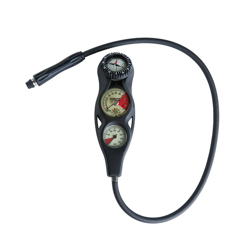 Scubapro 3-Gauge In-Line Console with Plastic Compact PG, Dive Instrument