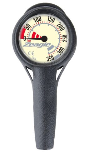 Zeagle Single Gauge 5000 PSI 32 Inch Black Hose Metric, Dive Instrument