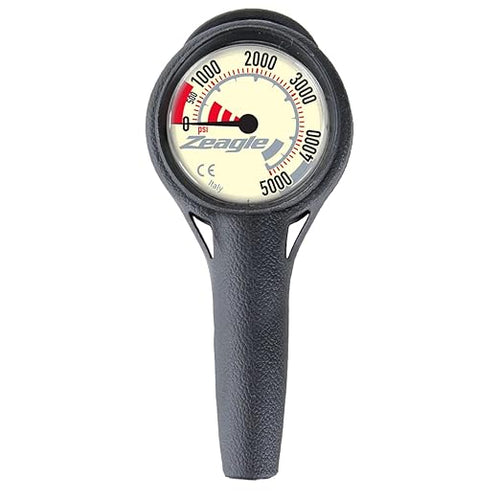 Zeagle Single Gauge 5000 PSI 32 Inch Black Hose, Dive Instrument