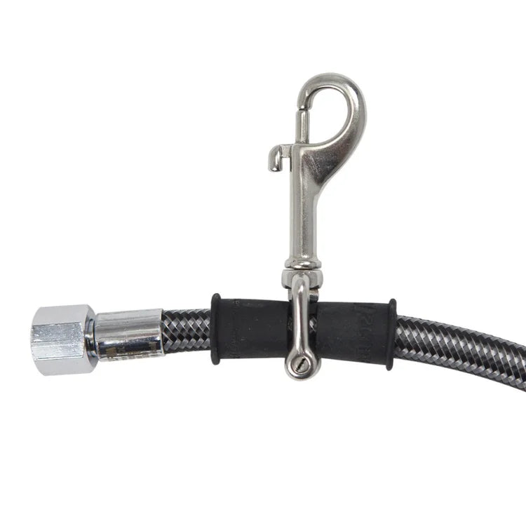 XS Scuba Hose Hook with Stainless Steel Clip, Silicone Sleeve & Break-Away Straps