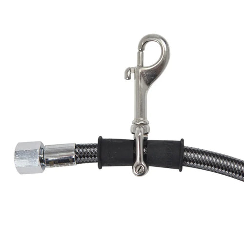 XS Scuba Hose Hook with Stainless Steel Clip, Silicone Sleeve & Break-Away Straps